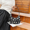 Fashion Flower Daisy Women Handbag Nylon Small Underarm Shoulder Tote Bags