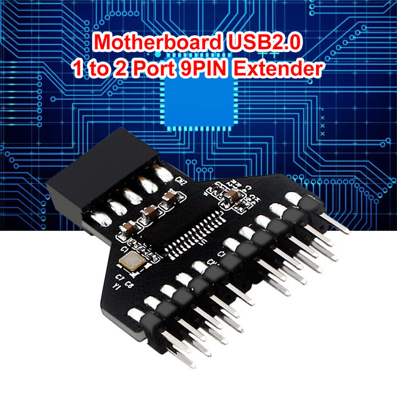 1to 2 USB2.0 9Pin to USB3.0 19Pin Front Panel Plug Connector for Motherboard