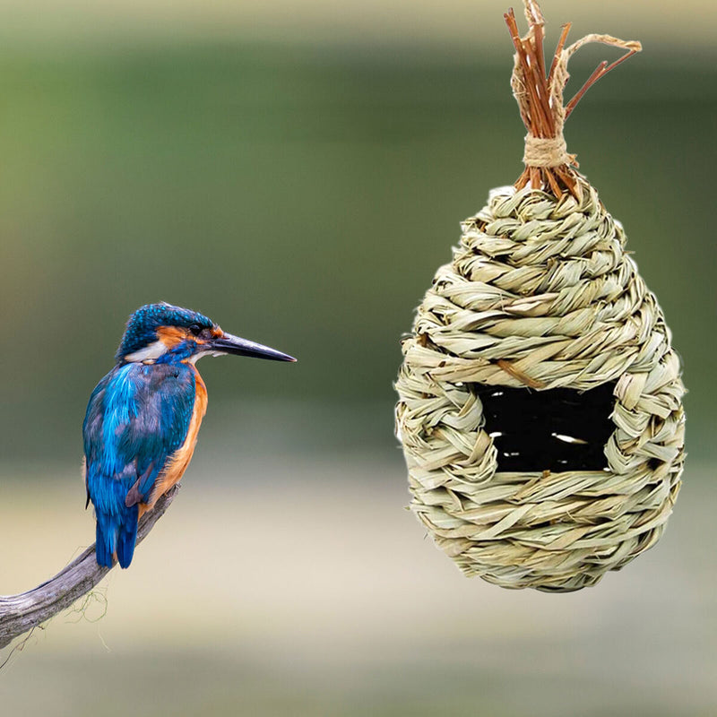 Humming Bird House, Woven Nesting Houses, Hanging Bird Hut for Decor, 3 Packs