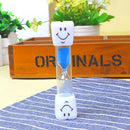 Creative Smiling Face Hourglass Sand Clock for Kids Brushing Teeth (Blue)