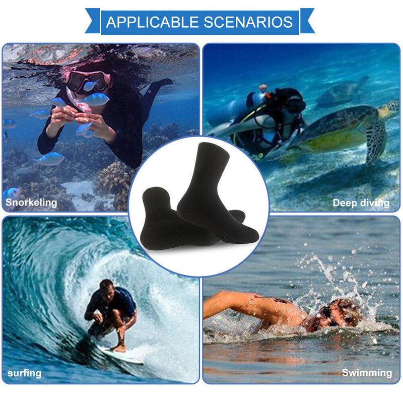 5mm Neoprene Diving Socks Women Men Non-slip Snorkeling Surfing Socks (L) Newly