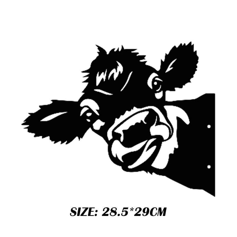 2xFarm Hollow Peeping Cow Balcony Yard Art Hanging Decor Outdoor Statue
