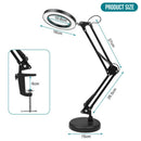 Lighting Black LED Lamp Reading Lamp 10X Magnifying Glass Magnifier Desk Light