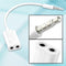 Extension 1 Male To 2 Female Audio Cable White 3.5mm Headphone Y Splitter