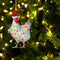 2pcs Chicken Sculpture with String Light Christmas Tree Ornaments
