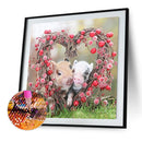 5D DIY Full Drill Diamond Painting 2 Heart Pigs Cross Stitch Embroidery Kit