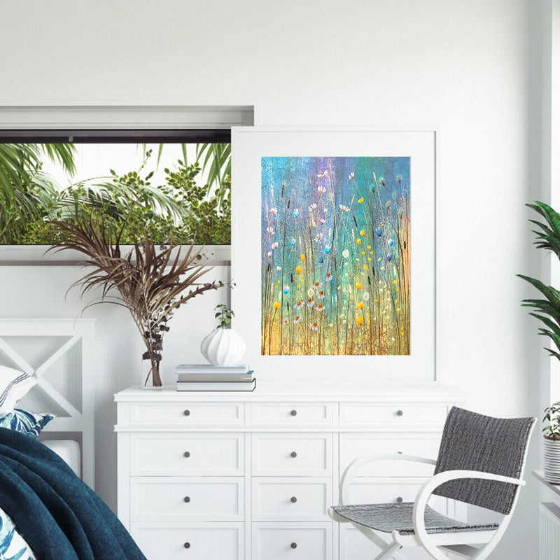 Oil Paint By Numbers Long Stemmed Flowers Hand Painted Drawing DIY Set No Frame