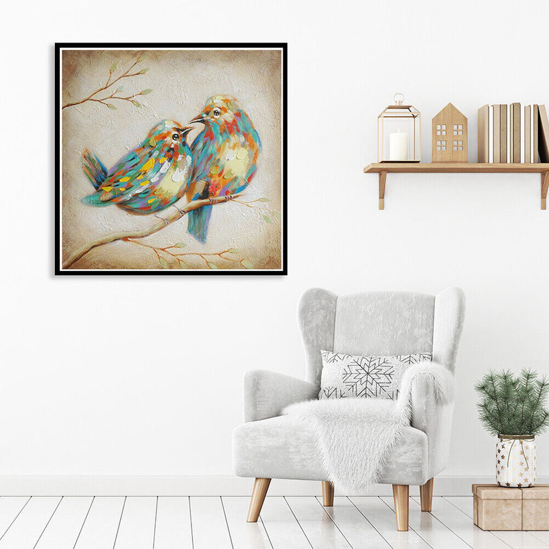 5D DIY Full Drill Diamond Painting 2 Birds Cross Stitch Embroidery Ornament