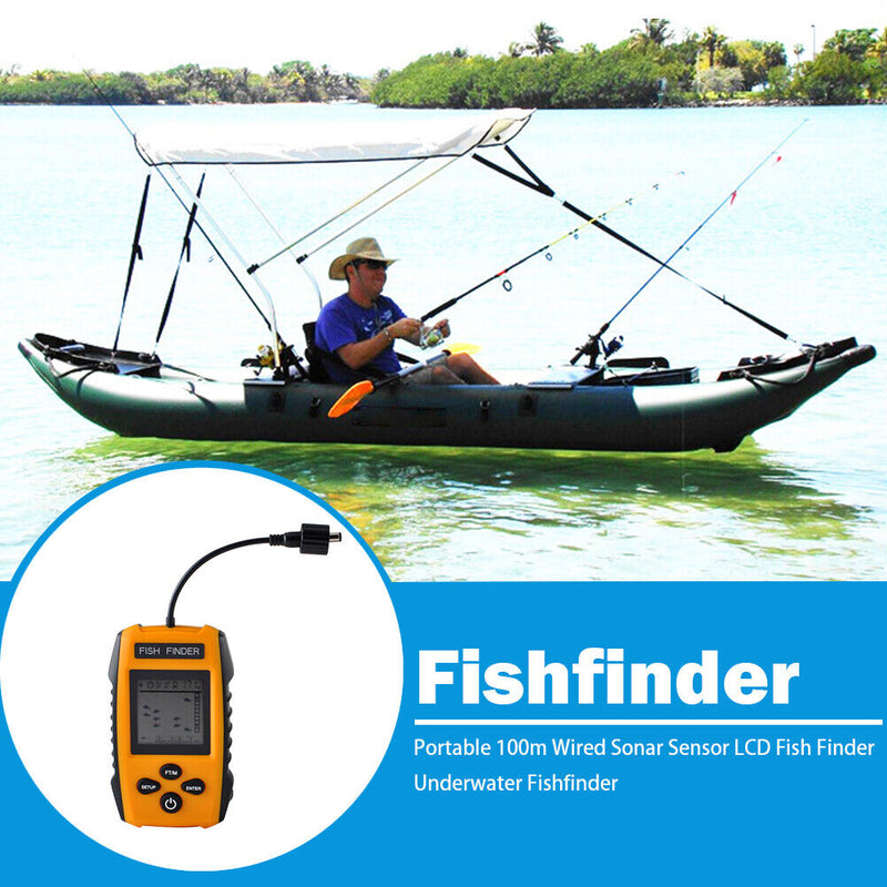 Portable 100m Wired Sonar Sensor LCD Fish Finder Underwater Fishfinder Newly