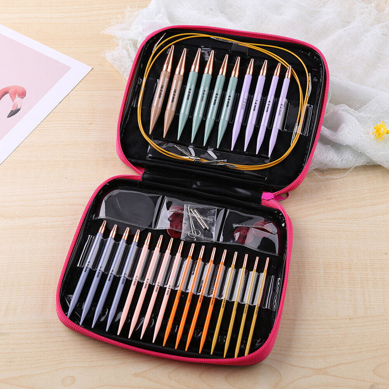 Crochet Hook Circular Knitting Needles Set with Case DIY Weaving Sewing Crafts
