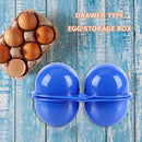 2 Grids Egg Storage Box Camping Picnic Hiking Carrier Egg Holder (Blue)
