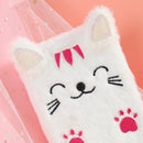 Cartoon Cat Plush Notebook Fluffy Daily Planner Journal Book (White) Newly