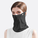 Ice Silk Hanging Ear Face Neck Scarf UV Protection Gaiter Bandana (Black) Newly