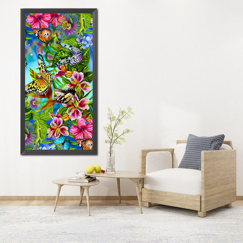 5D Diamond Painting DIY Flower butterfly in the forest Full Round Drill Wa