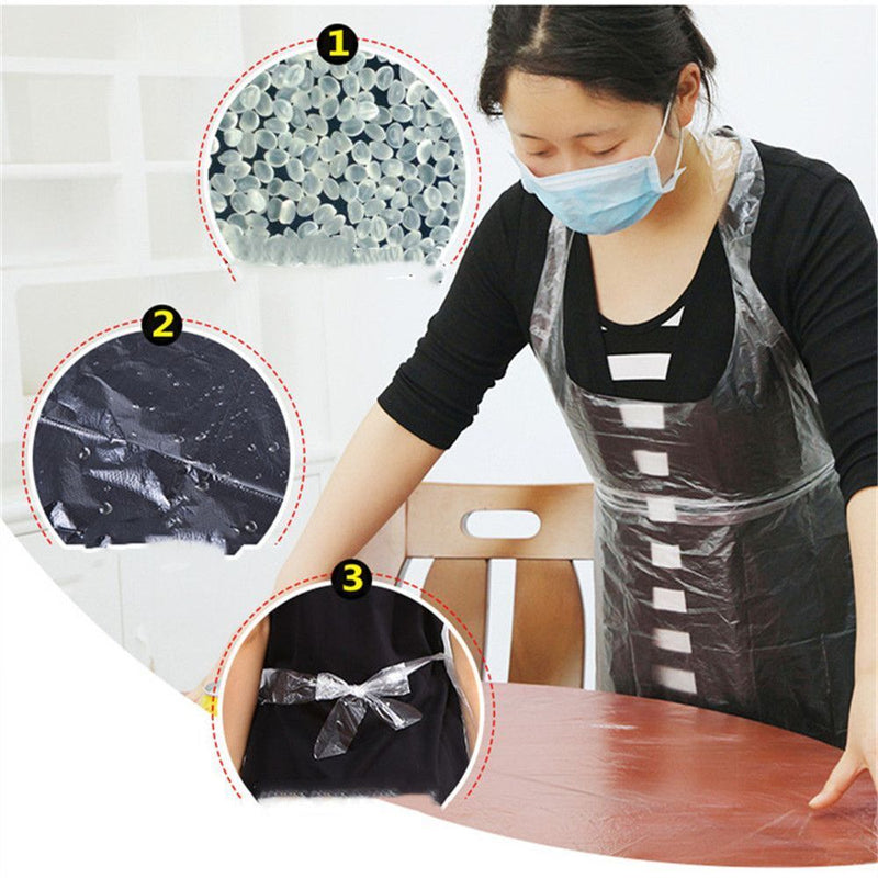 White Waterproof Body Protection Disposable Apron Cleaning Apron Plastic