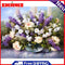 Oil Paint By Numbers Vase Purple Flower Frameless Picture Craft Kit for Home