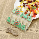 Hot Mini DIY Hemp Rope Christmas Bear Christmas Tree Photo Pegs Woody Clips