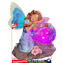 Garden Fairy Statue Waterproof Outdoor Sculpture with Solar Lights (Blue) Newly