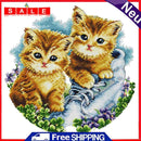 11CT Craft Handwork DIY Embroidery Kit Cotton Stamped Cross Stitch Warm Animals
