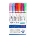 6X Heart Flower Dot Line Shaped Highlighter Pen Color Roller Tip Curve Liner`