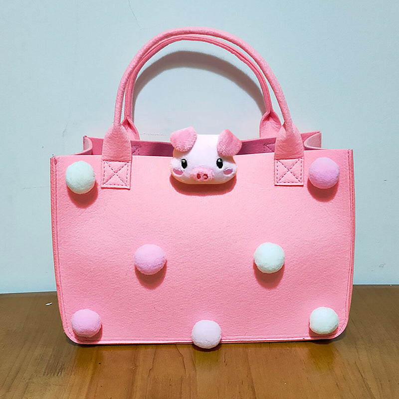 Felt Handbag - Felt Fabric Storage Tote Bags for Nursery Toys Cosmetics Makeu
