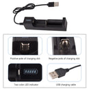 1 Slot Charger for 16340 14500 18650 26650 3.7V Lithium Battery USB Fast Charge