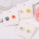 Pairs Small Women Cute Asymmetrical Daisy Flower Stud Earrings Jewelry Earrings