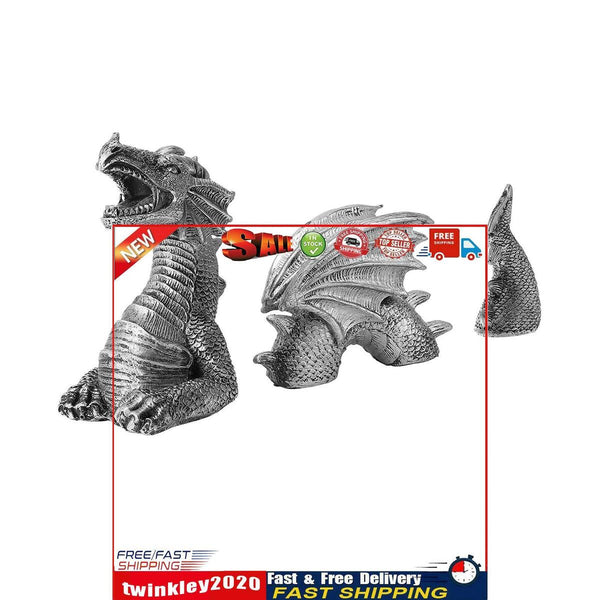Gothic Dragon Statues Fantasy Animal Dragon Figures Garden Decor (White) Newly