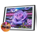 Purple Flower Mosaic Diamond Painting Drawing Full Round Drill DIY Art Handcraft