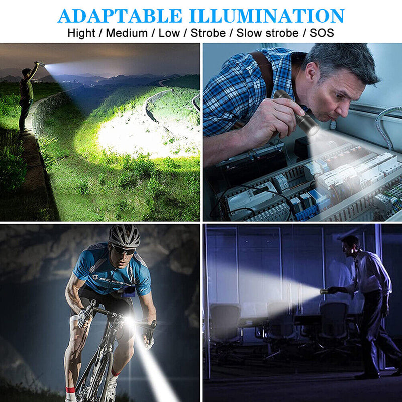 USB-C Rechargeable LED Mini Flashlight Portable 300lm 6 Gears Waterproof Torch