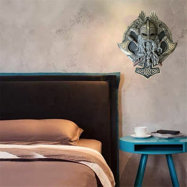 Window Ornaments Spartan Warrior Viking Double A xe Berserker Wall Decoration