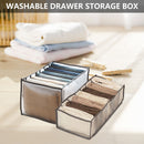 Cloth Drawer Organizer 3pcs Closet Box for Leggings Jeans (7 Cell Grey) Newly