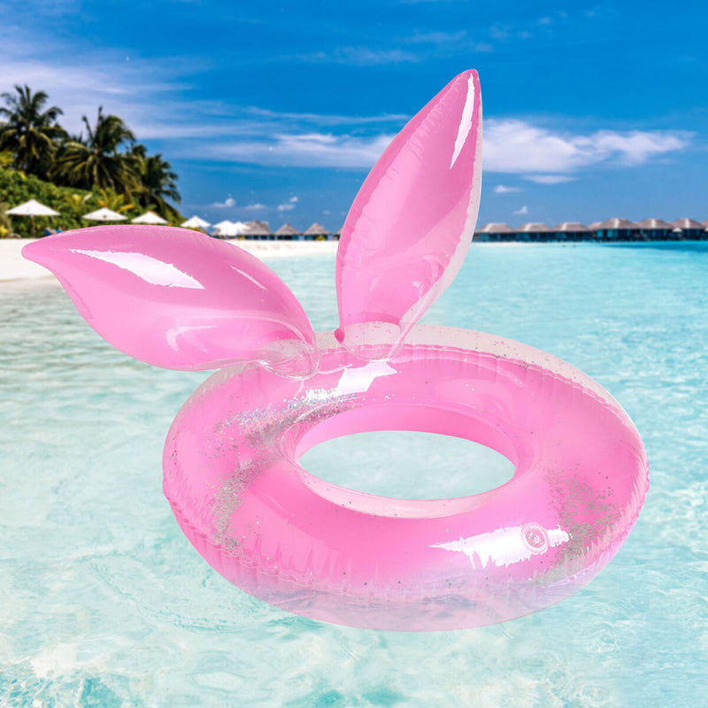 Cute Rabbit Ears Modeling Swimming Ring Thickening Pool Floats Ring for Kids
