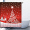Christmas Tree Printing Shower Curtain Waterproof Polyester Bath Curtains