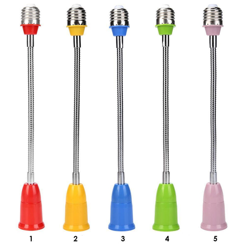 5pcs E27 LED Holder Universal Flexible Extension Lamp Socket(Green)