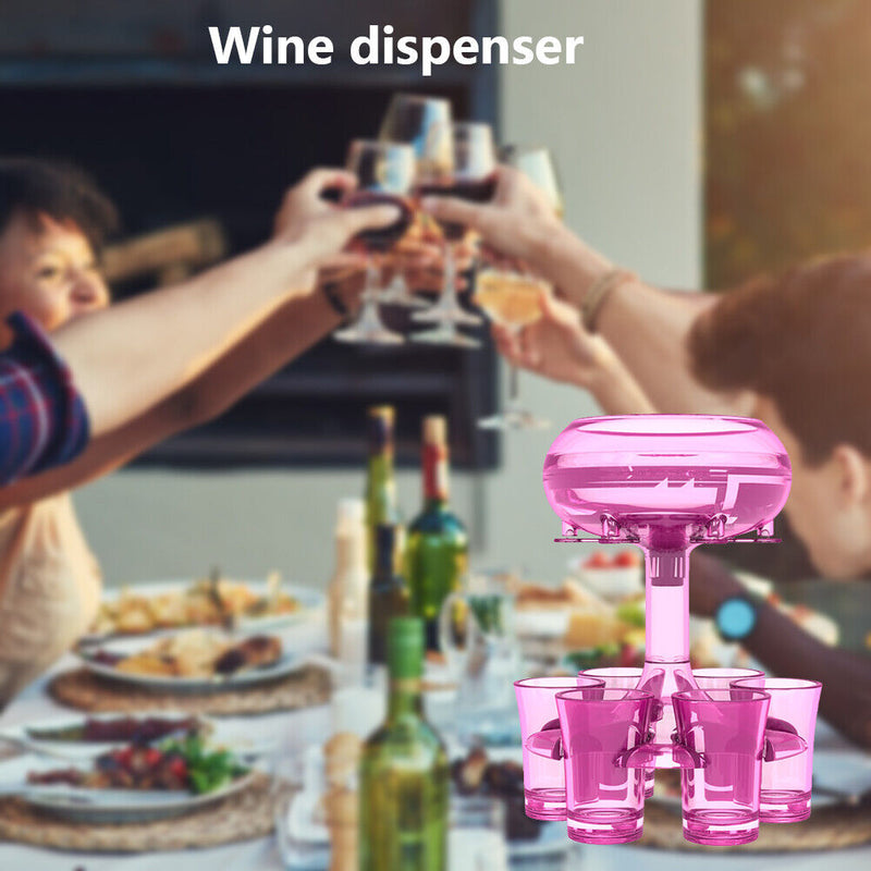 6 Shot Glass Wine Whisky Beer Dispenser Holder for Home Party (Wine Red) Newly