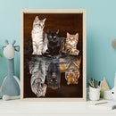 5D DIY Diamond Painting Full Square Drill Cat Reflection Tiger Picture Wall Arts