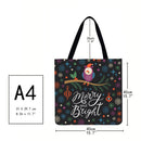 Christmas snow owl Printed Shoulder Shopping Bag Casual Large Tote Handbag