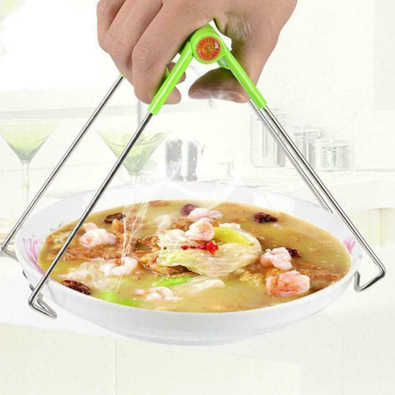 Steel Anti-scald Hot Bowl Clip Pot Dish Plate Tong Kitchen Gadgets U1Z9