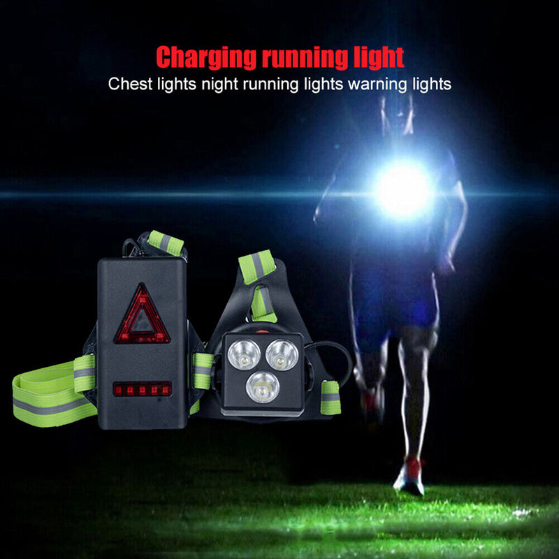 LED Running Light USB Waterproof for Jogging Hiking Safety Warning Chest Lamp