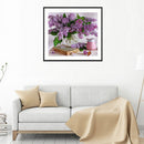 5D DIY Diamond Painting Purple Flowers Cross Stitch Embroidery Rhinestones