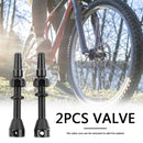 2x 40mm Tubeless Tire Presta Valve CNC Alloy Stem w/ Cap for Mountain Road Bike