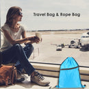 School Sports Nylon Drawstring Bag Sack Fitness Zipper Storage Rucksack Backp