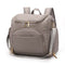 PU Large Capacity Diaper Bag Mommy Bag Backpack for Travel Totes (Grey)
