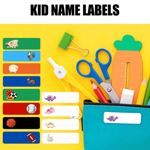 Personalised Labels Stick on Name Stickers Tags School Kids Waterproof Lunchbox&