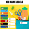 Personalised Labels Stick on Name Stickers Tags School Kids Waterproof Lunchbox&