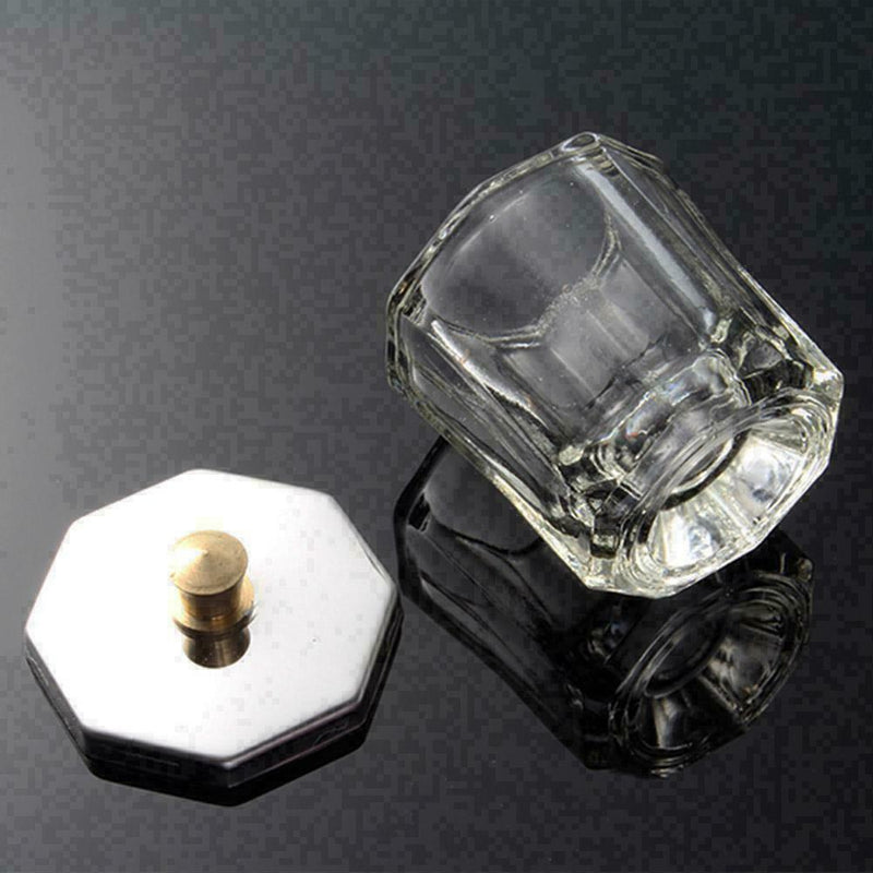 Glass Dappen Dish/Crystal Octogonal Cup Pot Acrylic S Nail Manicure Liquid E5X6