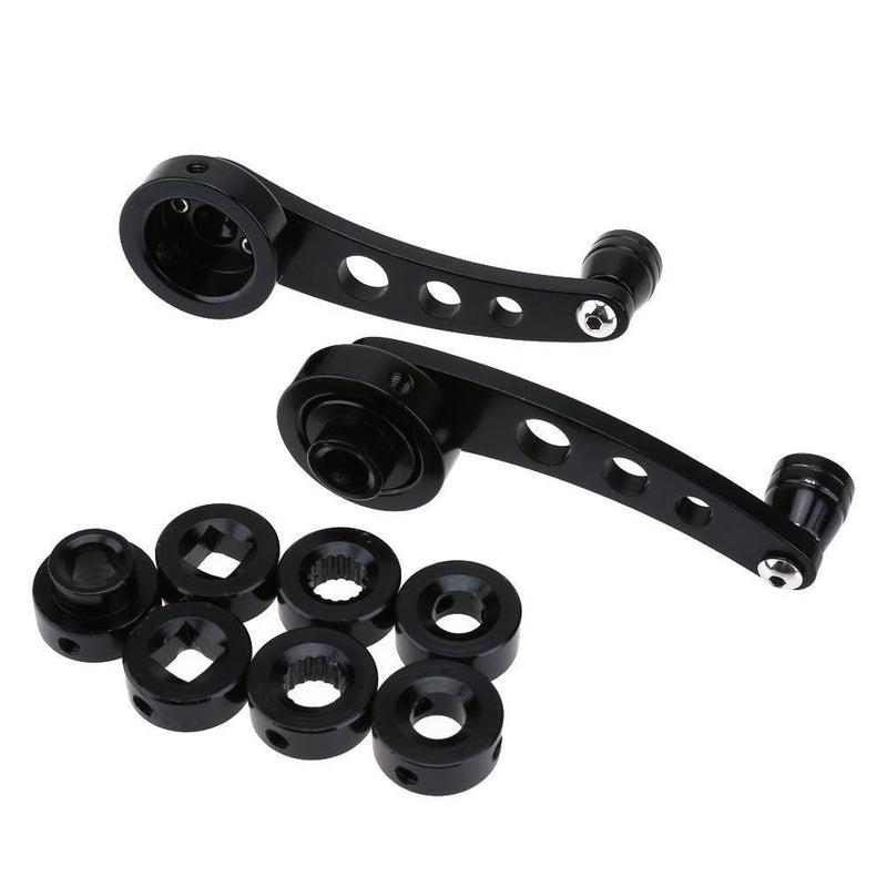2pcs Aluminum Alloy Car Window Handle Winder Riser Replacement(Black) Newly