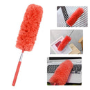 Adjustable Stretch Extend Microfiber Duster Dusting Brush Cleaning (Orange)