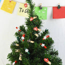Decor Xmas Ornament Paper Clamp Christmas Woody Clips Card Holder Photo Pegs